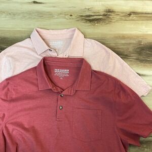 Fair Harbor Men's Polo Shirt - Burgundy & Light Pink